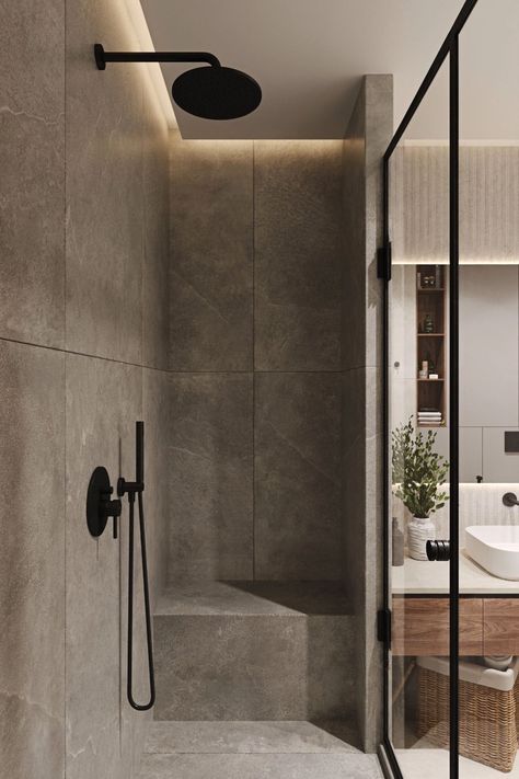 Modern Master Shower Ideas, Simple Rustic Bathroom, Drømme Bad, Hotel Bathroom Design, Bathroom Interior Design Luxury, Bathroom Inspiration Modern, Bathroom Decor Luxury, Luxurious Showers, Washroom Design