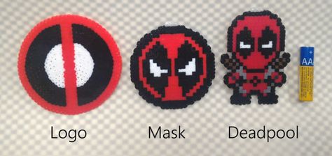 Deadpool Deadpool Logo, Bead Ideas, Perler Bead Art, Perler Patterns, Perler Bead, Perler Beads, Bead Art, Deadpool, Mario Characters