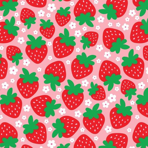 You’re so berry cute ☺️🍓☺️🍓 * * * * #goodvibesgang #surfaceartist #strawberries #strawberrypattern #patternoftheday #patterndesign… | Instagram Preppy Strawberry Wallpaper, Aubree Core, Virtual Aesthetic, Boho Outdoor Space, First Birthday Centerpieces, 2024 Bujo, Strawberry Sticker, Strawberry Wallpaper, Strawberry Aesthetic