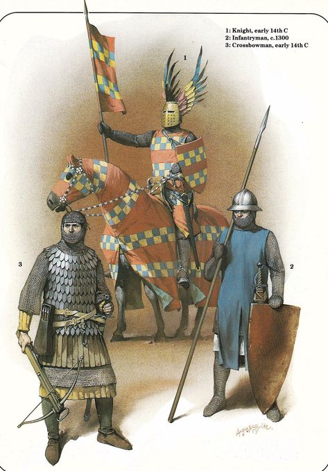 Medieval Army, Angus Mcbride, Medieval Germany, Military Illustration, Century Armor, Historical Warriors, High Middle Ages, Medieval Ages, Ancient Warfare