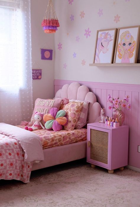 Pastel Princess Room, Girls Room Age 6, Bright Toddler Girl Room, Toddler Girl Bedroom Colorful, Big Girls Bedroom Ideas, Girls Room Ideas Toddler, Girly Toddler Room, Big Girl Room Ideas, Pink Toddler Room