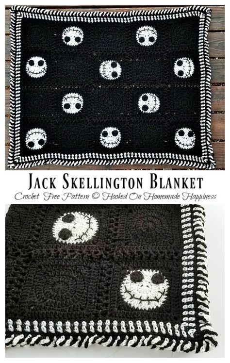 Halloween Jack Skellington Blanket Crochet Free Pattern - Crochet & Knitting Nightmare Before Christmas Crochet Blanket Pattern, Crochet Nightmare Before Christmas Blanket, Crochet Jack Skellington Pattern Free, Nightmare Before Christmas Crochet Blanket, Nightmare Before Christmas Crochet Free, Jack Skellington Crochet Pattern Free, Jack Skellington Crochet Pattern, Jack Skellington Blanket, Nightmare Before Christmas Crochet