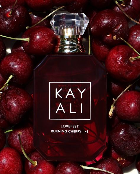 The cherry on top 🍒 Kayali’s Lovefest Burning Cherry | 48 features notes of: 🍒 Black Cherry 🍒 Raspberry 🍒 Praline 🍒 Palo Santo 🍒 Patchouli 🍒 Guaiac Wood Its luscious, warm, spicy and sweet gourmand notes make this the perfect scent for a sexy date night out with bae! 😍 What’s your favorite @kayali fragrance? #gifted #kayali #perfume #perfumes #fragrance #fragrances #skeepers #cherry Cherry Scented Perfume, Kayali Cherry Perfume, Kayali Perfume Cherry, Kayali Lovefest Burning Cherry, Kayali Fragrance, Lovefest Burning Cherry, Kayali Perfume, Cherry Perfume, Cherry Products