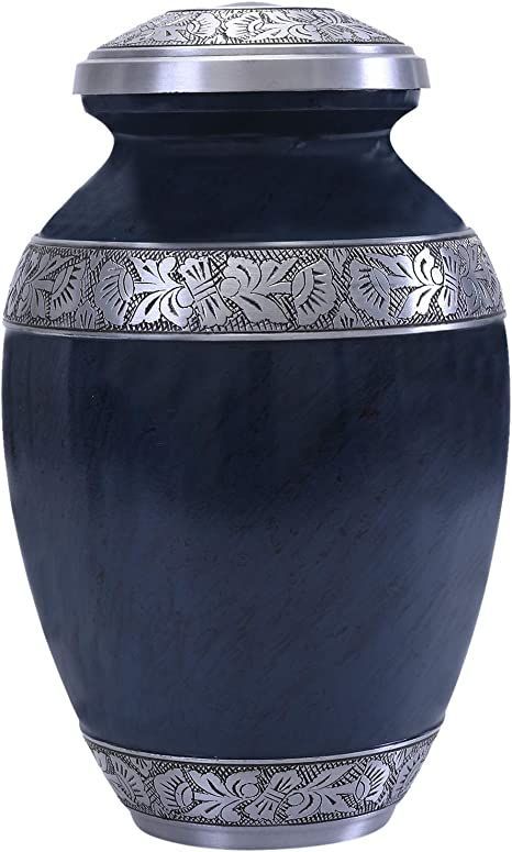 GSM Brands Cremation Urn Holds Adult Human Ashes (Extra Large Capacity up to 300 lbs) - Handcrafted Funeral Memorial with Striking Blue Design (12 Inch Height x 7.75 Inch Width) Memorial Video, Remembering Mom, Dog Urns, Wood Urn, Wooden Urn, Pet Ashes, Keepsake Urns, Human Ashes, Cremation Urns