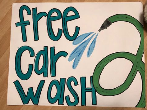 Cute Car Wash Posters, Car Wash Posters Ideas Diy, Car Wash Signs Posters, Car Wash Posters Ideas, Car Wash Signs, Fundraiser Poster, Diy Car Wash, Car Wash Fundraiser, Car Wash Sign