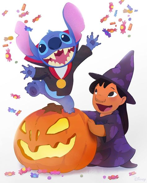 Trick or treat! Whose costume is cuter? Comment 🧛‍♂️ for Stitch and 🧙‍♀️ for Lilo. Helloween Wallpaper, Halloween Wallpaper Iphone Backgrounds, Halloween Wallpaper Backgrounds, Lilo And Stitch Drawings, Halloween Wallpaper Cute, 디즈니 캐릭터, Stitch Drawing, Lilo Et Stitch, Cute Fall Wallpaper