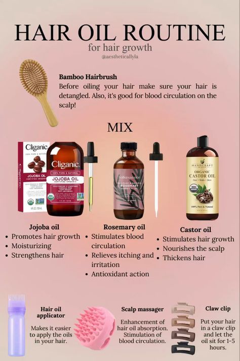 Good Hair Oils Products, Hair Oils For Hair Growth, Hair Oil Combination, How To Oil Your Scalp, Oiling Hair Aesthetic, Healthy Hair Routine Natural, Hair Oil For Scalp, Oils To Grow Hair Fast, Healthy Hair Care Routine Natural