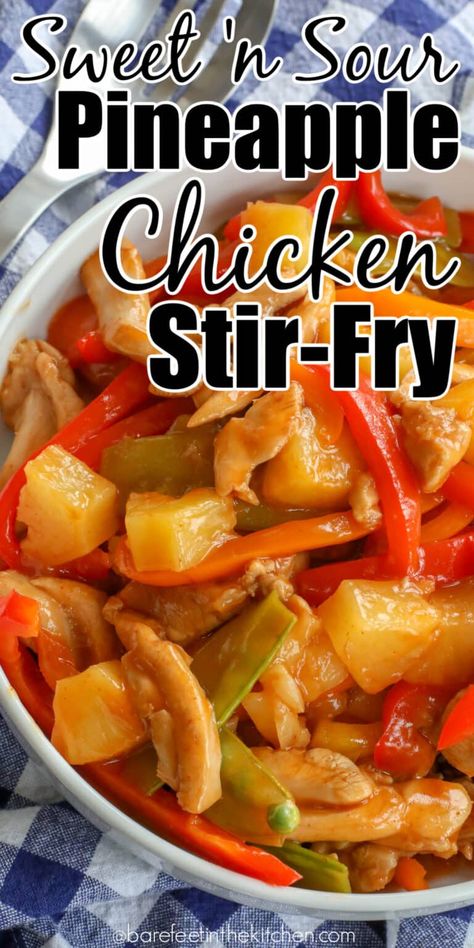 Pineapple Chicken Stir Fry, Stir Fry Recipes Chicken, Sweet And Sour Chicken, Sweet Sour Chicken, Sweet N Sour Chicken, Easy Chinese Recipes, Pineapple Chicken, Chicken Stir Fry, Chinese Cooking