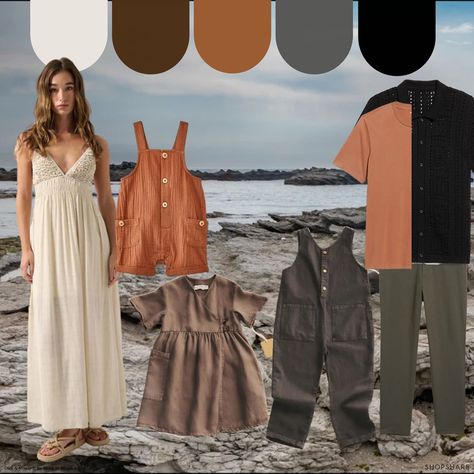 I call this dark & moody at the beach 🏖️ This color palette scene + 145 shopping finds that fit this palette in the subscription, NOW! 🫶🏻😍 How do we feel about a dark & moody look for beach family photos? Digging it? Charcoal, black, brown, cream, with a pop of rust! Beach Family Photos, Beach Family, Charcoal Black, Beach Photos, Dark Colors, At The Beach, Family Photos, Color Palette, The Beach