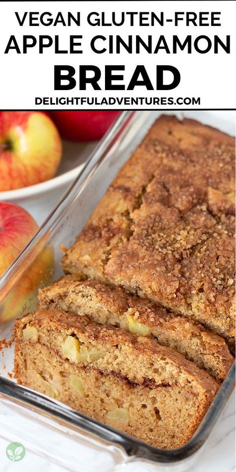 Apple Recipes Vegan, Vegan Apple Bread, Apple Recipes Gluten Free, Gluten Free Apple Recipes, Gluten Free Apple Cake, Gluten Free Vegan Bread, Apple Bread Recipe, Apple Cinnamon Bread, Apple Recipe