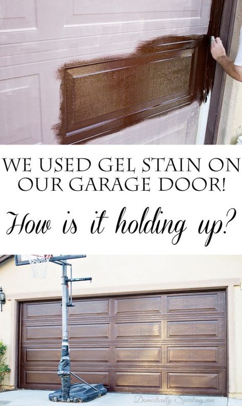 Gel Stain Garage Door, Stain Garage Door, Garage Door Update, Door Update, Garage Door Makeover, Diy Garage Door, Garage Makeover, Gel Stain, Garage House