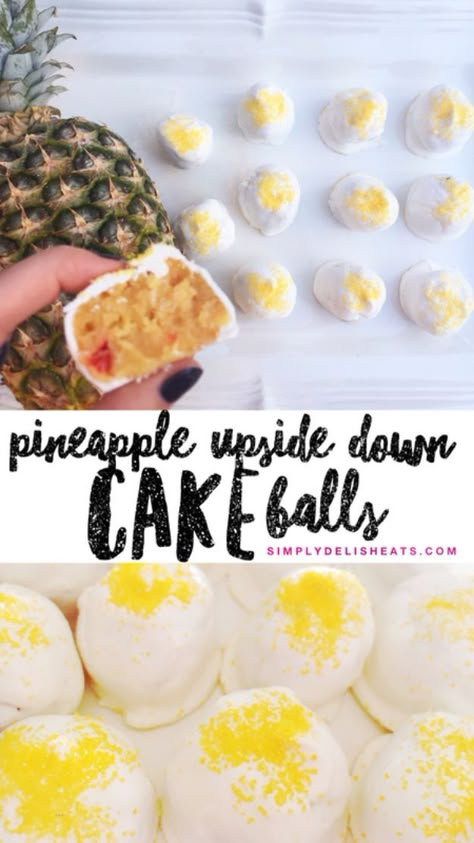 Cake Pop Recipes and Ideas - Pineapple Upside Down Cake Balls - How to Make Cake Pops - Easy Recipe for Chocolate, Funfetti Birthday, Oreo, Red Velvet - Wedding and Christmas DIY #cake #recipes Cake Pop Recipes, Cake Ball Recipes, Cake Ball, Cake Pop Recipe, Truffle Recipe, Pineapple Upside Down Cake, Pineapple Upside, Pineapple Upside Down, Cake Truffles