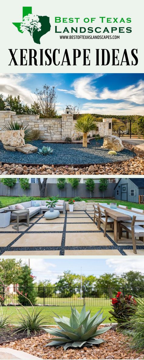 Texas Backyard Ideas Landscape Design, Xeriscape Backyard Texas, Texas Rock Garden, Utah Xeriscape Landscaping, Xeroscaping Backyard Texas, Texas Backyard Ideas, Xeriscaping Texas, Xeroscaping Backyard, Agave Plant Landscaping