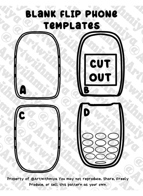 Diy Hello Kitty Flip Phone Template, Stitch Flip Phone Template, Cardboard Phone Template, Thing To Do With Cardboard, Kirby Flip Phone Template, Paper Flip Phone Template, Cinnamon Roll Flip Phone Template, Diy Flip Phone Template, Cardboard Crafts Template