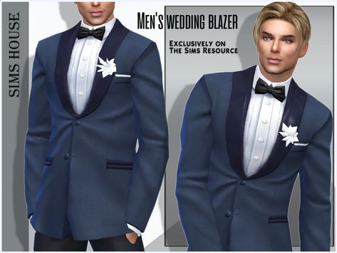 Sims House's Wedding blazer for men Wedding Blazers For Men, Marriage Suits, Sims 4 Wedding Dress, Wedding Blazer, Cc Clothing, Sims 4 Men Clothing, Wedding Blazers, Sims 4 Male Clothes, Alpha Cc