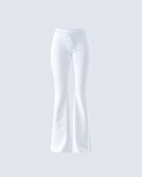 Chloe Descendants, White Flare Pants, White Flares, Cute Pants, Perfect Pant, Hormone Health, Lazy Day Outfits, Fame Dr, Terry Fabric