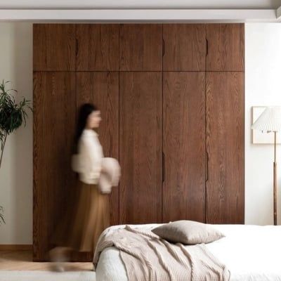 Wardrobe Bedroom With Wardrobe Ideas, Wood Closet Ideas, Wardrobes In Bedroom, Walnut Wood Bedroom, Bedroom Ideas Wardrobe, Bedroom Cabinet Ideas, Wood Wardrobe Design, Clothes Storage Ideas, Wardrobe Wood