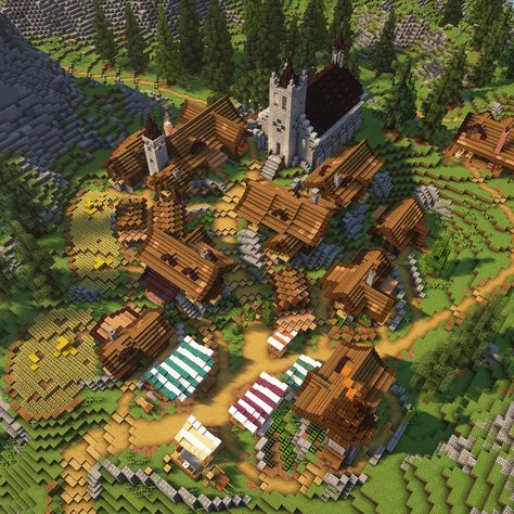 Minecraft Building Inspiration, Minecraft Medieval Buildings, Minecraft Medieval Village, Medieval Kingdom, Minecraft Castle Designs, Minecraft Villager, Minecraft Kingdom, Minecraft Idea, Minecraft Mansion