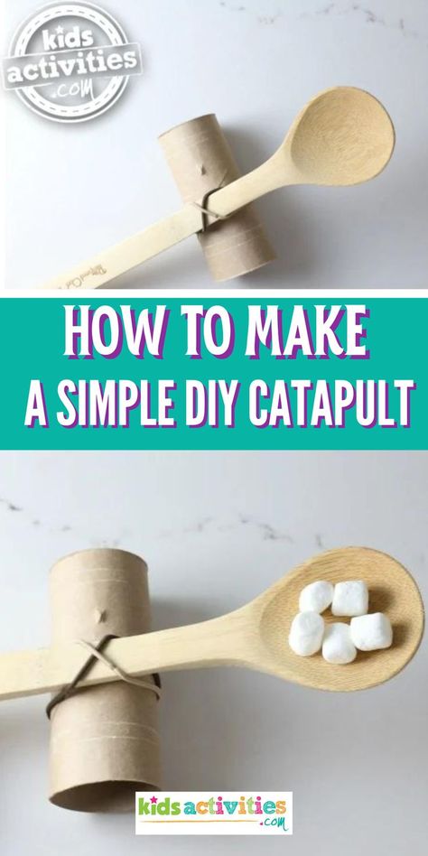 Let's make a catapult! This DIY catapult craft is fun, easy, and educational. Beyond it being a fun and budget-friendly craft it also doubles as a STEM activity. Catapult Craft, Catapult Diy, Catapult For Kids, Diy Catapult, Steam Kids, Stem Activity, Stem Activities, Early Childhood Education, Easy Kids