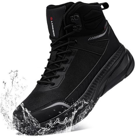 PRICES MAY VARY. 【Nice Waterproofing】 - These lightweight hiking boots are crafted with waterproof lining for outstanding water resistance and breathability, ensuring dry feet with effective heat dissipation. No more travel hassles due to weather changes. 【Lighter and Comfier】 - Compared to traditional hiking footwear, we've significantly improved the weight by using knitted fabric for the upper and a more flexible sole. You'll be amazed by how light and comfortable these shoes feel on your feet Black Hiking Boots, Lightweight Hiking Boots, Military Tactical Boots, Jungle Boots, Military Combat Boots, Fluid Movement, Tactical Shoes, Waterproof Hiking Shoes, Military Tactical