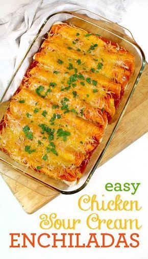 Chicken Enchiladas With Sour Cream, Enchiladas Rojas, Easy Chicken Enchiladas, Enchiladas Chicken, Easy Chicken Enchilada Recipe, Sour Cream Enchiladas, Wallpaper Food, Enchilada Recipe, Chicken Enchilada Recipe