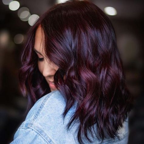 Plum Brown Hair, Pelo Color Vino, Wine Hair Color, Maroon Hair, Hair Color Plum, Rambut Brunette, Plum Hair, Wine Hair, Hair Color Burgundy