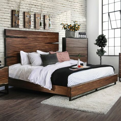 Foundry Select Savoie Wooden Platform Bed | Wayfair Wood Aesthetic, Bed Stand, Adjustable Bed Frame, Wooden Platform Bed, Standard Bed, King Bedroom Sets, Rustic Bedding, Bedroom Sets Queen, Solid Wood Bed