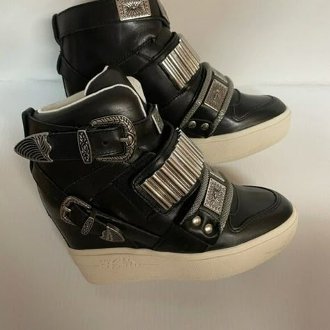 Ash Italia Amazing Wedge Sneakers Cute Girly Sneakers, Sneaker Wedges, Wedge Heel Sneakers, Goth Shoes, Punk Shoes, High Heel Sneakers, Swag Shoes, Wedge Sneakers, Dc Shoes