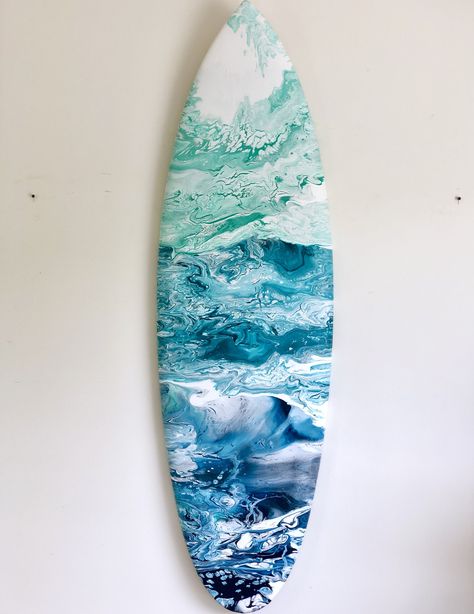 Surf Board Designs, Surfboards Artwork, Surfboard Painting, Surf N Turf, Beachy Bedroom, Seaside Garden, Pastel Beach, Creative Shop, Surfboard Art