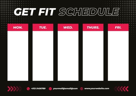 Geometric Gradient Get Fit Gym Schedule Gym Timetable, Sport Plan, Fitness Schedule, Gym Schedule, Schedule Board, Geometric Gradient, Best Sport, Schedule Templates, Gym Routine