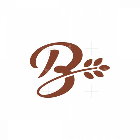 Organic Letter B Logo for Sale. Modern, simple and unique ready made leaf lettermark. The design conveys ecology, nature, natural, delicious and professional. This signet is suitable for deli, cafe, grocery, bakery, wheat and crop farm, agricultural business, food products, plant supply, remedy medicine, pharmacy and vegan restaurant. The symbol itself will looks nice as social media avatar and website or mobile icon. B Food Logo, Vegan Bakery Logo, Logo For Food Business, Modern Bakery Logo Design, B Logo Design Letter, Wheat Logo, Medicine Pharmacy, Vegan Logo, Letter B Logo