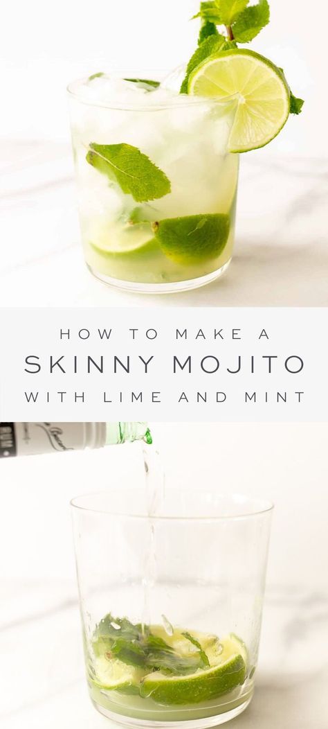 Healthy Mojito Recipe, Healthy Lemonade, Mojito Ingredients, Mint Drink, Low Calorie Cocktails, Healthy Cocktails, Mint Mojito, Mojito Recipe, Easy Drink Recipes