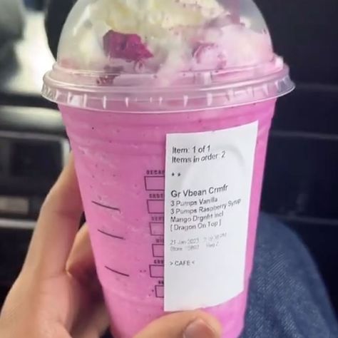 How to Order a Barbie Frappuccino at Starbucks | POPSUGAR Food Barbie Frappuccino, Starbucks Birthday, Iced Starbucks Drinks, Secret Starbucks Drinks, Secret Menu Items, Popsugar Food, How To Order Starbucks, Starbucks Frappuccino, Raspberry Syrup