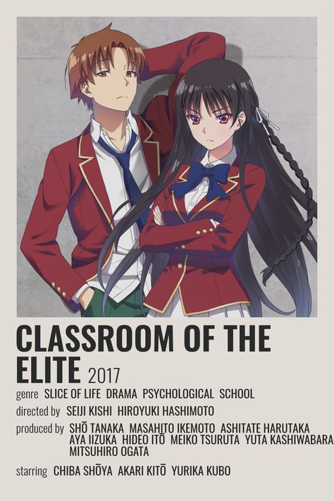 Classroom Of The Elite, Anime Suggestions, Film Posters Minimalist, Film Anime, Poster Anime, Animes To Watch, Anime Printables, Anime Watch, Anime Titles