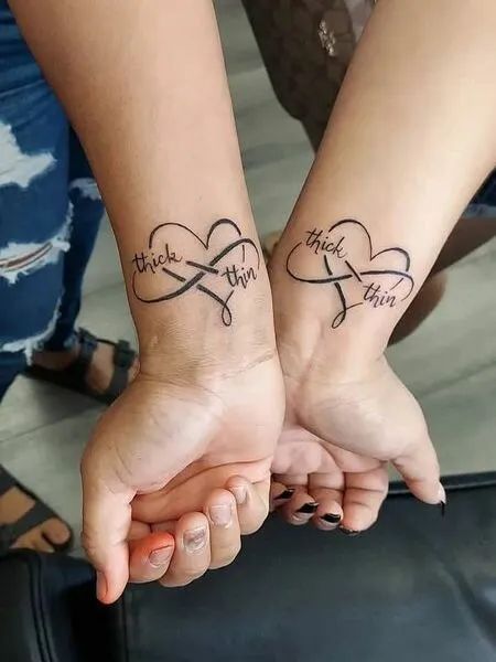 40 Meaningful Best Friend Tattoos In 2023 - Tattoo Pro Cute Matching Cousin Tattoos, Best Friend Tattoos Infinity Sign, Matching Puzzle Piece Tattoos Best Friends, Infinity Best Friend Tattoo, Best Friend Infinity Tattoos, Friend Infinity Tattoos, Matching Tattoos Infinity, Best Friend Wrist Tattoos, Soul Sister Tattoos Bff