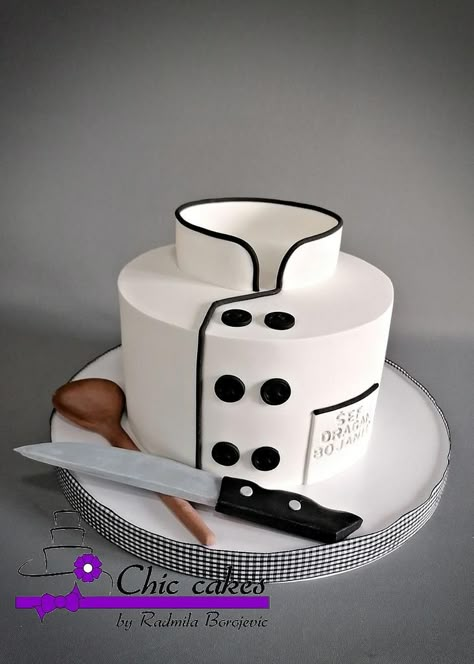 Kue Fondant, Cake Design For Men, Chef Cake, Fondant Cake Designs, Cake Liner, Cake Mini, Buttercream Cake Decorating, Simple Cake Designs, Birthday Cakes For Men