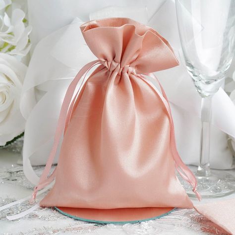 Favor Bags | Drawstring Pouch | Wedding Favors Luxury Gift Pouch With Dust Bag Included, Satin Pouches Gifts, Affordable Chic Party Pouch, Chic Affordable Party Pouch, Cheap Pink Pouch For Gifts, Cheap Pink Pouch For Gift, Luxury Trendy Pouch For Gifts, Cheap Elegant Party Pouch, Luxury Pink Pouch For Gift