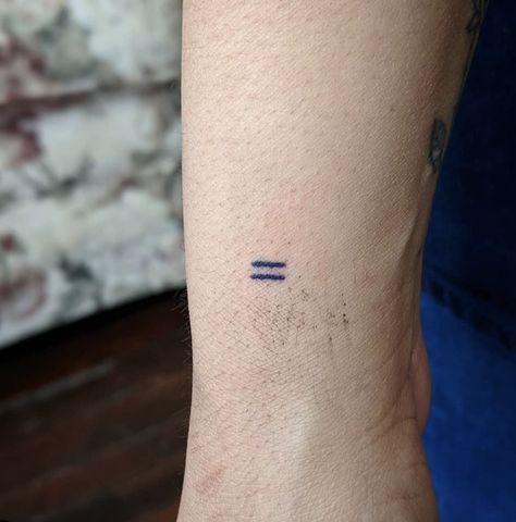 Inked for equality - a permanent reminder that every voice matters. Equal Tattoo, Equal Sign Tattoo, Banksy Tattoo, Equal Sign, Equals Sign, Sign Tattoo, Geometric Tattoo Design, Tattoo Design Ideas, Equal Rights