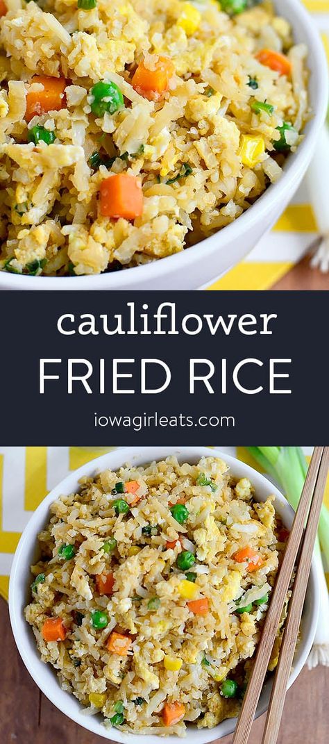 Cauliflower Fried Rice Fry Cauliflower, Chinese Shrimp, Cauliflower Fried Rice Recipes, Arbonne Recipes, Cauliflower Fried, Easy Cauliflower, Healthy Shrimp, Cauliflower Fried Rice, Fried Cauliflower