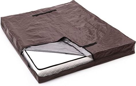 KAWERS Mattress Bag Twin Size for Moving and Storage Mattress Protector, Reusable Heavy Duty Tarp Waterproof Bed Mattress Cover, Zippered Mattress Protector with 4 Strong Handles, 77" x 42" x 15" Moving And Storage, Mattress Cover, Mattress Covers, Mattress Protector, Bed Mattress, Brown Fashion, Poncho Liner, Queen Size, Mattress