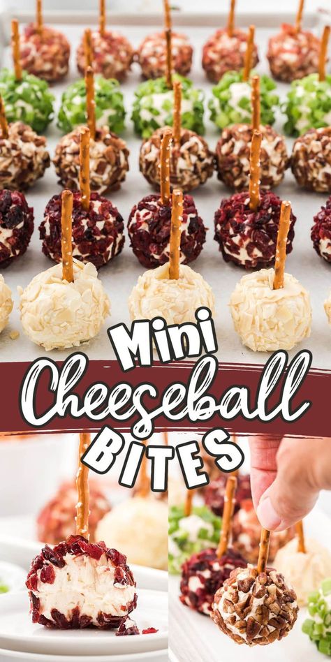 Cheeseball Bites, Cheese Ball Bites, Fingerfood Party, Christmas Recipes Appetizers, Appetizers Easy Finger Food, Finger Foods Easy, Cheese Ball Recipes, Charcuterie Recipes, Appetizer Bites