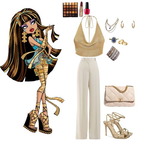 Cleo Inspired Outfits, Cleo De Nile Aesthetic Outfit, Cleo Monster High Outfit, Monster High Characters Costumes, Monster High Outfits Inspiration, Monster High Outfit Inspiration, Monster High Inspired Outfits, Monster High Outfits, Monster High Halloween Costumes