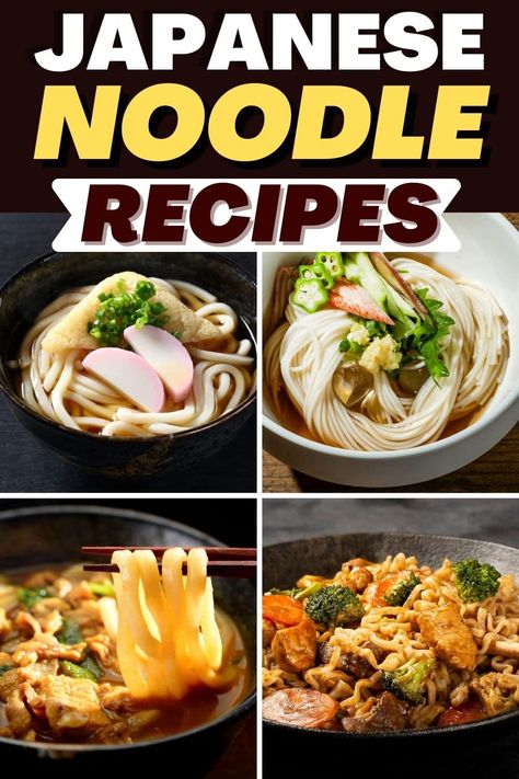 Try these Japanese noodle recipes for easy, healthy meals! From ramen to soba noodles to salads, these authentic dishes provide a true taste of Japan. Japanese Noodle Recipes, Healthy Ramen Noodle Recipes, Healthy Ramen Noodles, Japanese Soba Noodles, Japanese Noodle Dish, Soba Noodles Recipe, Healthy Ramen, Ramen Recipes Easy, Noodle Soups