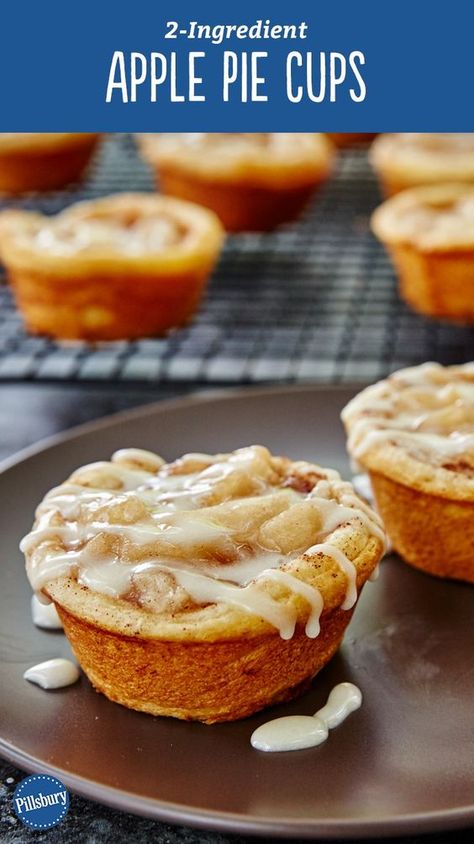 Apple Pie Cups, Pie Cups, Scoop Of Ice Cream, Two Ingredient, Emeril Lagasse, Apple Pie Filling, Muffin Tin Recipes, Feed A Crowd, Apple Pie Recipes