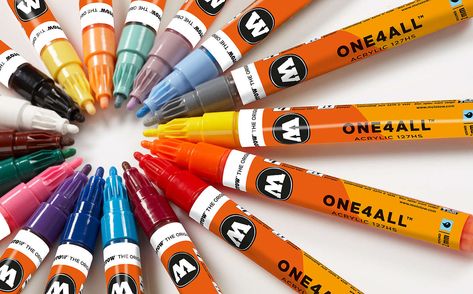 MOLOTOW™: Marker & Refills Best Markers, Marker Refill, Acrylic Paint Markers, Artist Markers, Popular Paintings, New York Graffiti, Fluorescent Colors, Paper Snowflakes, Paint Marker