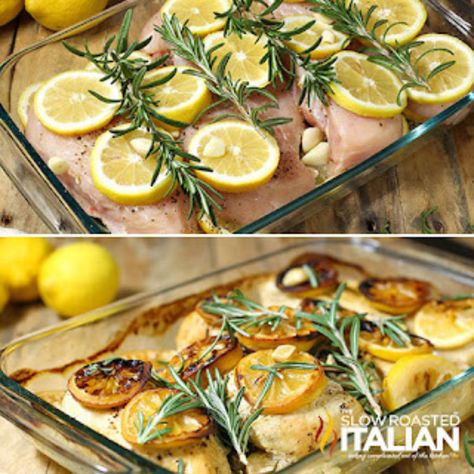 Baked Lemon Rosemary Chicken, Lemon Rosemary Chicken Breast, Rosemary Chicken Breast, Roasted Chicken Breast Recipes, Roasted Chicken Breasts, Rosemary Chicken Recipe, Lemon Roasted Chicken, Best Roasted Chicken, Slow Roasted Italian