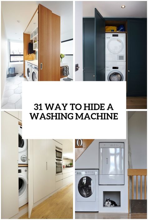 23 ways to hide a washing machine cover Washer And Dryer In Bedroom, Apartment Washer, Small Washing Machine, Tall Kitchen Cabinets, Hidden Laundry, Tiny Laundry Rooms, Washing Machine Repair, Washing Machine Cover, Stackable Washer And Dryer