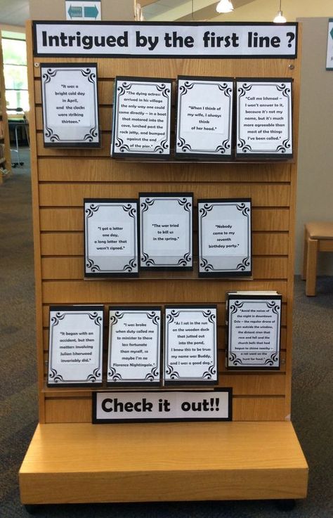 Teen Library Displays, Reading Display, School Library Displays, Library Bulletin Board, Teen Library, Library Week, Middle School Libraries, Library Book Displays, Library Bulletin Boards