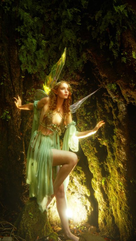 Emily O'Dette (@esodette) | Instagram Fantasy Ethereal, Iridescent Fairy Wings, Fairy Character, Fantasy Photoshoot, California Waterfalls, Fairy Photography, Fairy Photoshoot, Faery Art, Fairies Photos