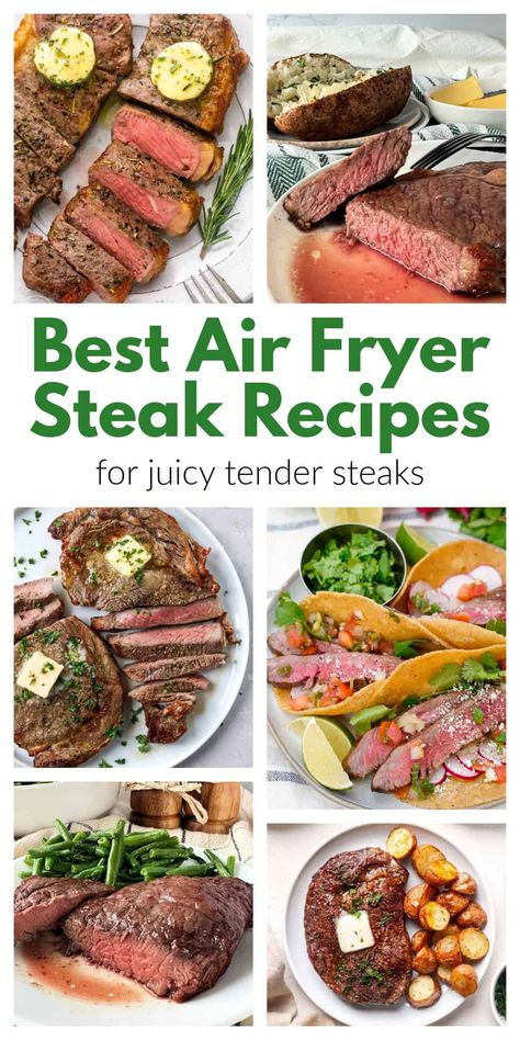 Air fryer steak recipes are great to make a delicious juicy steak in the air fryer. Make the best air fryer steak with these easy recipes. Easy Ninja air fryer steak recipes, Ninja Foodi steak recipes, air fryer recipes for steaks. Craving a juicy, flavorful steak but short on time? Look no further than your trusty air fryer! Collection of recipes for perfectly cooked steaks, minus the kitchen fuss. From classic salt and pepper to bold marinades, these recipes cater to all taste buds Breaded Steak Recipe, Steak Recipes Air Fryer, Steak Air Fryer Recipes, Ninja Foodi Steak, Air Fryer Steak Recipes, Steak In The Air Fryer, Steak Cooking Chart, Breaded Steak, Strip Steak Recipe